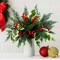 70 Pcs Christmas Artificial Flowers Pine Branches with Red Berry Stems (Green, Red) 13.78"D x 8.27"W x 2.36"H